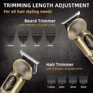 Kit de toilettage pour homme : Rasoir électrique sans fil étanche rechargeable pour cheveux, barbe, nez et corps - Product Image 3