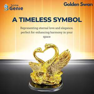 HOME GENIE Golden Swan Pareja Showpiece Símbolo hecho a mano de amor y unidad | Decoración elegante para el hogar y la Oficina - Product Image 3