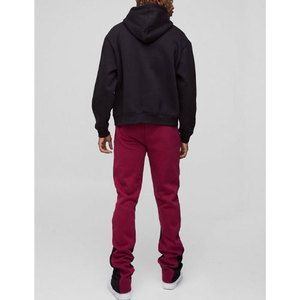 Pantalon de sport taille haute sur mesure pour hommes Pantalon de survêtement de jogging de couleur unie 100% coton polaire devant plat Service OEM - Product Image 5