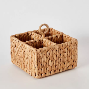 Eco-Friendly Handwoven <b>Square</b> Water Hyacinth Utensil Caddy - Stylish Kitchen Storage Organizer - Product Image 6