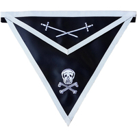 Écusson triangulaire brodé personnalisé drapeau pirate à coudre avec motif crâne, os croisés et épées pour vêtements