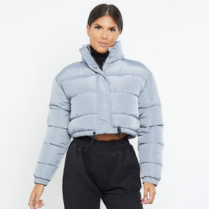 Chaqueta acolchada gris claro para mujer, cálida, gruesa, personalizada, abrigo de burbujas acolchada para mujer, chaqueta de invierno, abrigos negros, chaqueta acolchada para mujer - Product Image 2