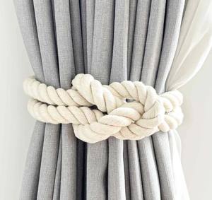 Atador de Cortinas de Algodón con Nudo de Arrecife, Atador de Cortinas Costero, Atador de Cortinas Bohemio, Atador de Cortinas Estilo Boho Chic, Atador de Algodón - Product Image 3