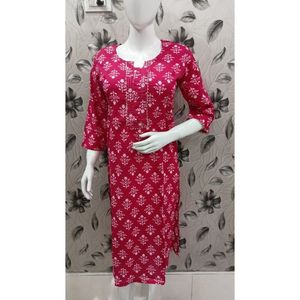 Ladies Jaipuri Cotton Floor-Length <b>Kurti</b> Elegant Trendy Office Lady Dress Breathable Feature ODM Supplied XS Size for Club Day - Product Image 6