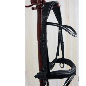 Comfort Luxe Metal Wave Crystal Diamante Bridges Boy Rawhide Trenzado Noseband Multifuncional Western Style Horse Halter - Product Image 1