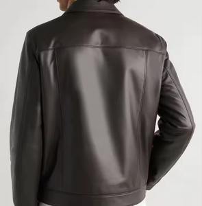 Nuevo diseño, precio al por mayor, chaqueta de cuero de alta calidad, chaqueta de cuero con cremallera, chaqueta de cuero cortavientos auténtica 100% - Product Image 3