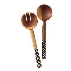 Juego de Cubiertos para Ensalada de Madera con Mango Pequeño para Mesa de Cocina, Cuchara y Tenedor para Comer, Hechos a Mano - Product Image 5