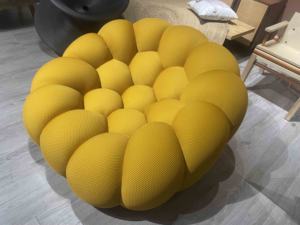 โซฟาบับเบิ้ลแบบเดี่ยวสีชมพูขาว ดีไซน์หรูหราทันสมัยสำหรับห้องนั่งเล่นหรือวิลล่า ผลิตจากผ้ากำมะหยี่ขายส่ง ชุดโซฟาโบบัวส์ - Product Image 3