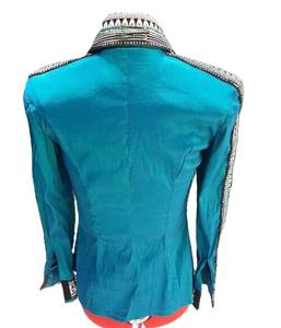 Tela de tafetán elástica hecha a mano Cowgirl Western Show Shirt - Product Image 4