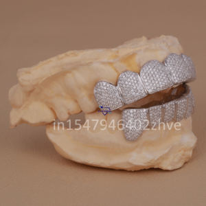 Tendance hip hop dents grillz en 925S argent moissanite diamant gros luxe vvs vs clarté glacé personnalisé grillz dentaire - Product Image 3