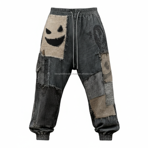 Pantalones Harem Holgados de Lona Estilo Hip Hop para Hombre, Retro, con Bloques de Color, Transpirables, Venta al Por Mayor - Product Image 4