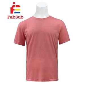 T-shirts en polyester à manches courtes de couleur chinée en coton vierge uni avec logo personnalisé - Product Image 2