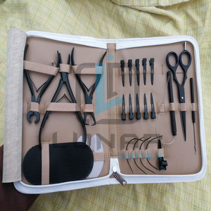 2024 New Arrival Top Quality Stainless Steel Material Black Matte <b>Hair</b> <b>Extension</b> <b>Tools</b> Kit With Customized Accessories - Product Image 3