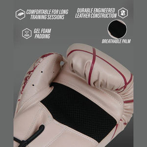 QST Top Classement MMA Gants Gants de boxe en cuir véritable avec support de poignet à crochet et boucle pour l'entraînement - Product Image 6