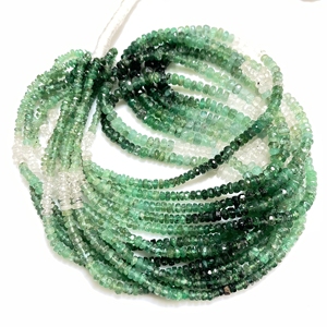 Wholesale Green Emerald Faceted Rondelle Shaded Beads 3-3.5mm 16-inch Natural Precious Gemstone for Crafting - Product Image 4