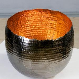 Cuenco para velas de té negro y cobre interior, material de cobre, cuencos de iluminación únicos y elegantes - Product Image 3