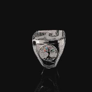 Anillo de Plata de Ley 925 con Letra Personalizada, Diamante Moissanita VVS de Corte Redondo, Chapado en Rodio, Estilo Hip Hop, Lujoso, para Uso Unisex - Product Image 5
