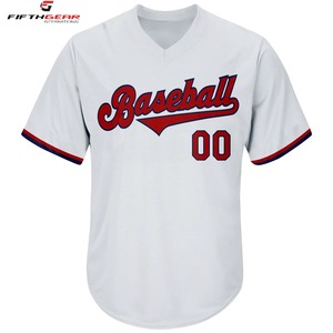 Chemise de baseball vierge OEM sublimation de logo nom uniforme de baseball cousu à fines rayures boutonné hommes maillot de baseball personnalisé - Product Image 5