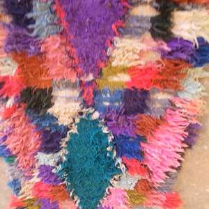 Auténtica Alfombra Marroquí Hecha a Mano, Boucherouite, Estilo Bohemio, Colorida, Vintage, Decoración Artesanal del Atlas - Product Image 2