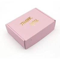 Boîtes d'expédition en carton ondulé rose avec logo personnalisé Nova imprimé en or, boîte d'emballage pour envoi postal, boîte pour costumes cosmétiques