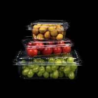 Boîtes en plastique transparent de haute qualité pour fraises, tomates, fruits et légumes, contenants à clapet en PET, boîtes jetables pour tomates et fraises