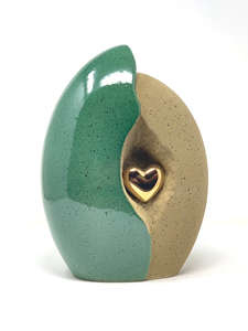 Urne de crémation en aluminium en forme de cœur en coquille Urne commémorative pour cendres humaines ou d'animaux de compagnie Urne funéraire faite à la main - Product Image 5