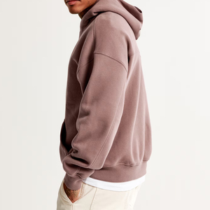 เสื้อฮู้ดสวมหัวผ้าฟลีซ400สำหรับผู้ชายผ้ากำมะหยี่มีฮู้ดปักโลโก้ - Product Image 4