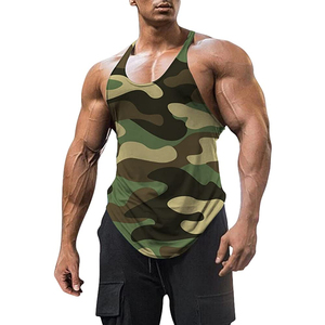 100% coton respirant Camouflage musculation Fitness solide débardeur - Product Image 1