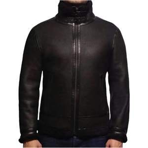 เสื้อแจ็คเก็ตหนังแกะแท้สำหรับผู้ชาย, เสื้อโค้ทหนังแท้ปกขนสัตว์สไตล์ใหม่สำหรับฤดูหนาว - Product Image 2