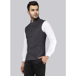 Veste sans manches pour homme en gris foncé, vente chaude, pour occasions formelles et décontractées, idéale pour les réunions de bureau, disponible au prix d'exportation - Product Image 3