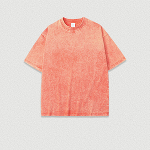 High Quality Oversized <b>Acid</b> Washed T Shirt Men Vintage T-shirts <b>Drop</b> Shoulder Streetwear Shirt Printing Plain Oversized - Product Image 5