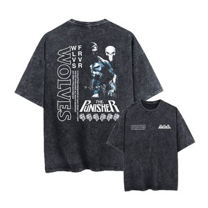 T-shirts de sport vintage lavés pour hommes, surdimensionnés, pour la musculation, tee-shirt d'entraînement respirant, haut de fitness, look rétro lavé - Product Image 4