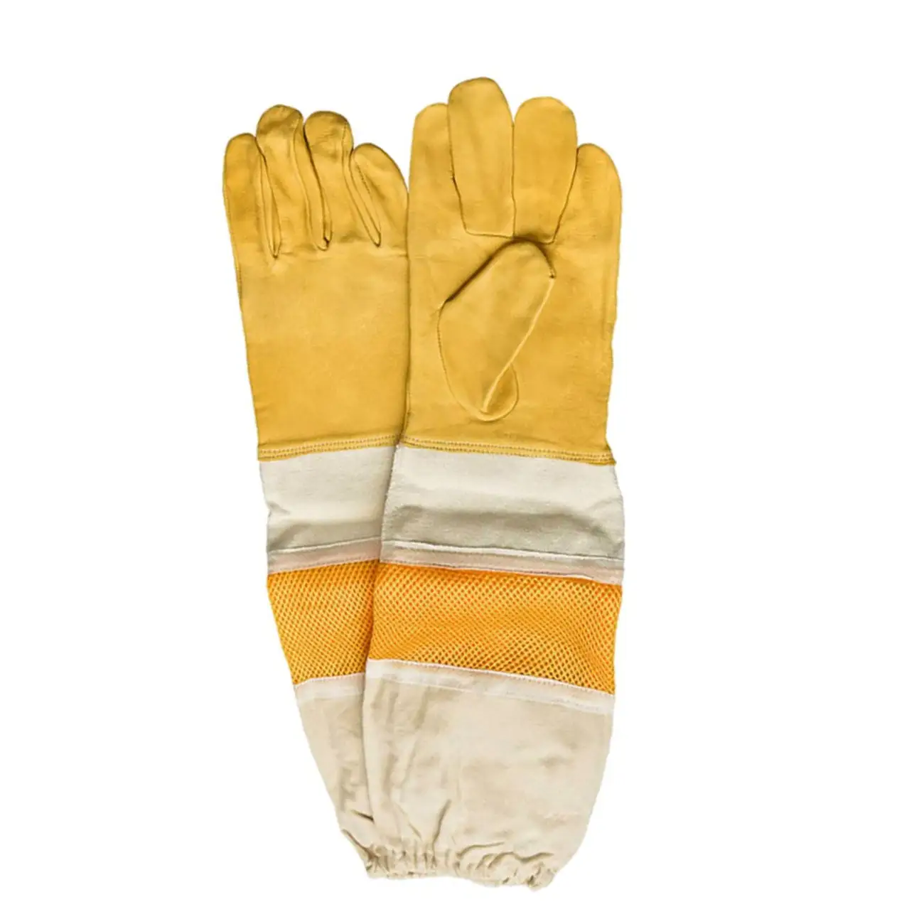 Nieuwe Design Supply Geitenleer Huid Bijenteelt Sting Proof Handschoenen Met Volledig Geventileerde 3 Layer Mesh Lange Mouwen Hand Mannen vrouw