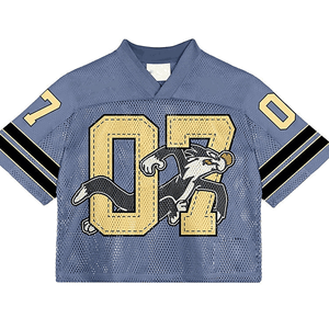 Camiseta Deportiva Personalizada de Fútbol Americano, 100% Poliéster, Transpirable, Antibacteriana, Cuello en V, Secado Rápido, Manga Corta, Sublimación - Product Image 1