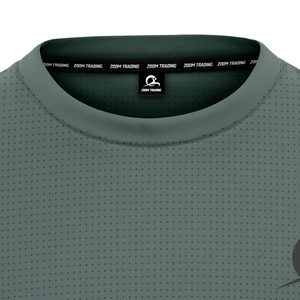 T-shirt à manches courtes vert foncé pour homme avec logo sur le devant, coupe classique, en polyester tricoté, col rond. - Product Image 3