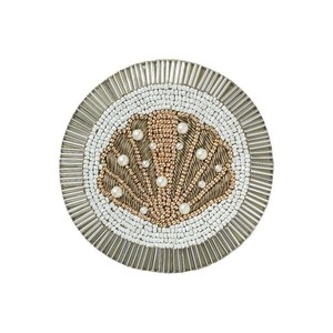 Latest Designer <b>Beaded</b> Embroidery Round Coaster Pads Mats and <b>Placemats</b> Good Colour seed beads coaster from India - Product Image 5