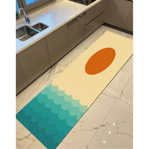 Tapis minimalistes à motifs soleil et mer, tapis paysager moderne, tapis imprimé, tapis à poils doux - Product Image 5