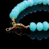 Bracelet de perles de rondelle lisse d'opale bleue péruvienne 8-9mm bijoux de perles de pierre d'opale pour les femmes Bracelet de pierres précieuses au prix de gros