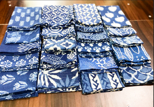 Serviette imprimée bleu indigo 100% coton Design Floral couleur bleue serviette douce 20x20 pouces mariage hôtel maison fête décoration - Product Image 4