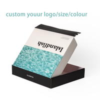 Boîtes en papier personnalisées Blue200 pièces bleu blanc Triangle luxe carton expédition vêtements boîte d'emballage logo imprimé pour chaussettes
