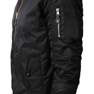 Concevez votre propre logo Veste bomber en toile imperméable respirante pour homme Service OEM Léger Fermeture éclair noire - Product Image 4