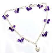 Nouvel Arrivage 2026 – Bracelets de cheville élégants en améthyste et papillon, en argent sterling 925, pour femmes et jeunes filles - Product Image 2