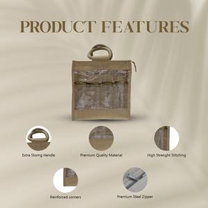 Vente en gros Sacs fourre-tout en jute promotionnels respectueux de l'environnement Fermeture à glissière avec ruban Shopping réutilisable Cadeau design personnalisé - Product Image 2