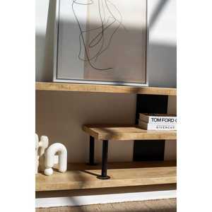 Console multimédia contemporaine Liora à 3 étagères en bois massif pour salon, hôtel, chambre à coucher, salle à manger-3 tailles disponibles - Product Image 2