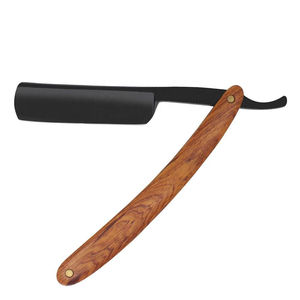Maquinilla de afeitar recta plegable de acero inoxidable de primera calidad con mango de madera para hombres, afeitado, corte de pelo, precio barato, personalización OEM - Product Image 1