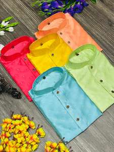 Ropa de fiesta informal festiva para hombre, a la moda Pijama de algodón suave de colores, traje indio de compras en línea, novedad de 2022 - Product Image 4