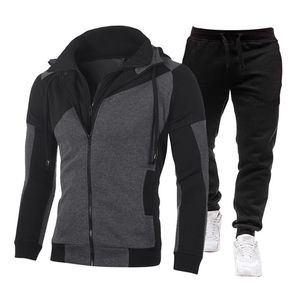 Ensemble de survêtement décontracté pour homme, imprimé, uni, réversible, coupe-vent, à fermeture éclair intégrale, à capuche - Taille plus, vêtements de sport lourds pour l'été - Product Image 5