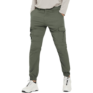 Offre Spéciale hommes 100% coton polaire pantalon de survêtement OEM ajusté cheville 6 poches Style logo imprimé personnalisé plat avant pantalons de survêtement d'entraînement - Product Image 1
