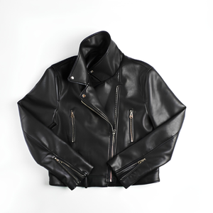 <b>Men's</b> Genuine <b>Leather</b> Casual Zipper Front Logo Black Brown Bomber Motorcycle Biker Vintage Custom Winter Slim OEM XS - Product Image 2