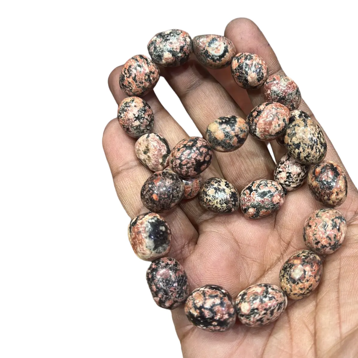 Hervorragende Heilung Schlangen haut Jasper Tumble Armbänder Runde Edelstein Hand Perlen Nugget Armband von Top-Lieferanten